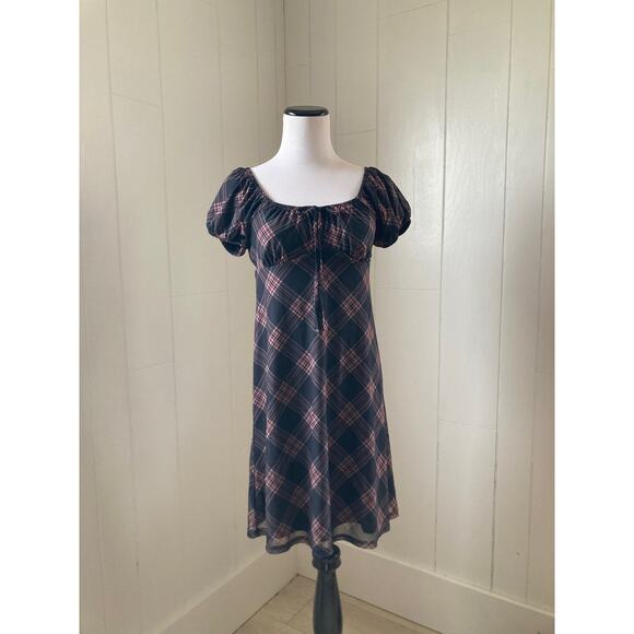 So Plaid Stretch Pullover Dress, Size S - Picture 1 of 6